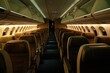 © altitudevisual - lights softly glowing in empty first-class cabin night flight