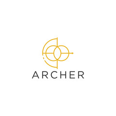 Archer logo design template vector illustration
