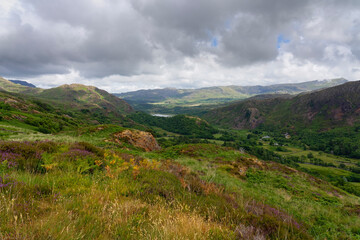 Poster - Dismal overcast day high in the Welsh countryside near Beddgelert.