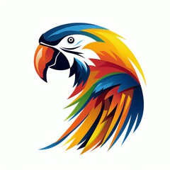 Wall Mural - Professional Parrot Logo on White Background Vector Graphic