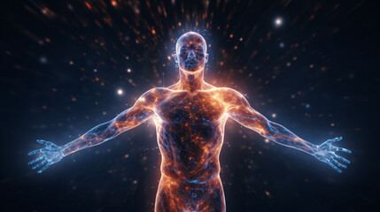 Wall Mural - Exploring the Cosmic Bond: Humanity's Connection to the Universe