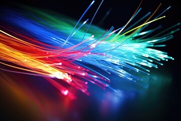 Canvas Print - fiber optic cables representing high-speed data transfer