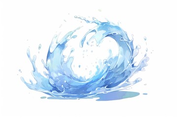  Water splash hand painted watercolor illustration.