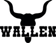 Wallen Longhorn Cut File, SVG file for Cricut and Silhouette , EPS , Vector, JPEG , Logo , T Shirt