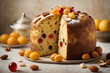christmas cake with nuts and raisins