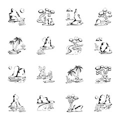 Naklejka na meble Latest Glyph Icon Designs of Desert Sceneries 


