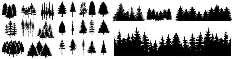 Wall Mural - forest icon vector set. wood illustration sign collection. pine tree symbol. christmas tree logo.