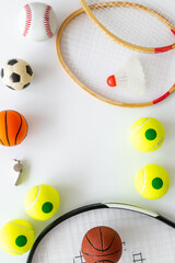 Sticker - Sport equipment and game balls. Soccer basketball and baseball balls