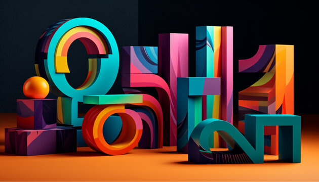 Vibrant multi colored abstract illustration for a fun celebration backdrop generated by AI