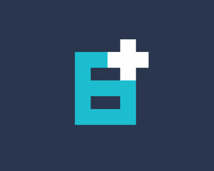 Poster - number 8 cross plus medical logo icon design template elements