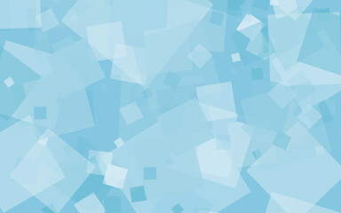 Fototapete - Abstract blue background of random squares of different sizes and transparency. Conceptual technologies. Space for your text. 3D vector illustration.