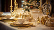 Christmas gold plate table