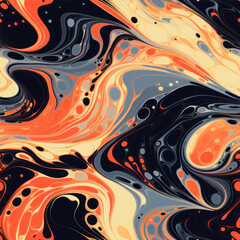 Poster - Seamless abstract pattern in marbling style. Vector image.