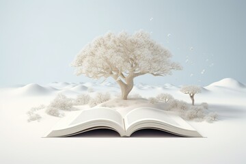 Wall Mural - Tree growing from an open book