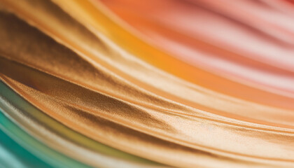 Sticker - Vibrant colored silk curtain creates elegant flowing wave pattern backdrop generated by AI