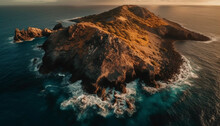 Aerial view captures stunning beauty of Big Sur coastline at dusk generated by AI
