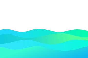 Wall Mural - blue green waves water liquid element vector background abstract gradient curve wavy border frame wa
