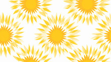 Seamless Pattern Background Illustration Of Sun Shining In Retro Style Pattern With White And Yellow Colors