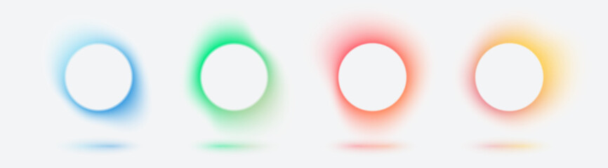 Fototapete - Circle banner with gradient isolated on white background. Vector set. Fluid vivid gradients for banners, brochures, covers. Abstract liquid shapes. Colorful bright neon template. Dynamic soft color.