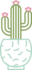 Poster - Cactus in pot outline