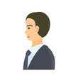 © nagamushi studio - 男性会社員の横顔。フラットなベクターイラスト。 A male office worker's profile view. Flat designed vector illustration.