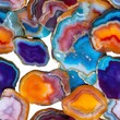 Seamless Pattern. Colorful Agate Slices Seamless Pattern. For Textile, Fabric, And Design
