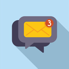 Poster - New messaging icon flat vector. Online network. Internet element