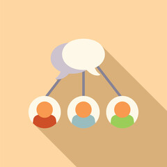 Poster - Messaging scheme icon flat vector. Social media. Like chat