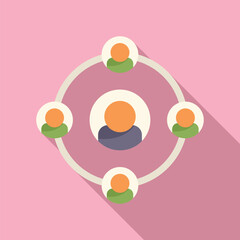 Poster - Circular messaging icon flat vector. Social media. Online element