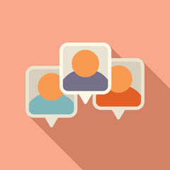 Wall Mural - Chat messaging group icon flat vector. Social online. Online element