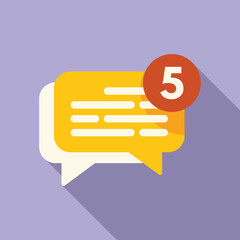 Poster - New message chat icon flat vector. Online group. Web thin