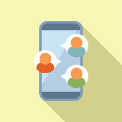 Poster - Phone contacts icon flat vector. Online message. Digital marketing