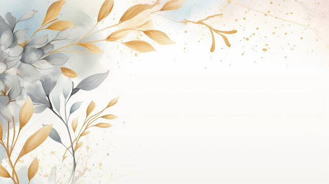 Flowers, leaves, watercolors, pastel, pretty sweet. For cards, advertisements.