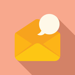 Poster - Mail new message icon flat vector. Share button. Internet application
