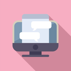 Sticker - Computer chat icon flat vector. Web internet. Content mobile