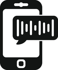 Poster - phone message icon simple vector. media like. contact stroke