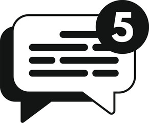 Poster - New message chat icon simple vector. Online group. Web thin