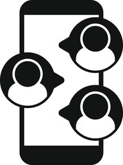 Poster - phone contacts icon simple vector. online message. digital marketing