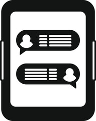 Poster - Tablet online chat icon simple vector. Group share. Business stroke