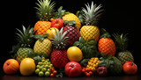 Fototapeta Kuchnia - Freshness and variety in a healthy fruit collection, nature gourmet abundance generated by AI