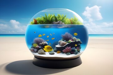 어항과 바다 - small aquarium and sea