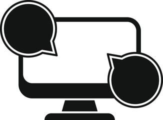 Poster - New line chat icon simple vector. Stroke speech. Content group