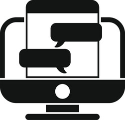Poster - computer chat icon simple vector. web internet. content mobile