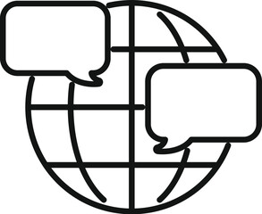 Poster - Global message icon outline vector. Group button. Internet mobile