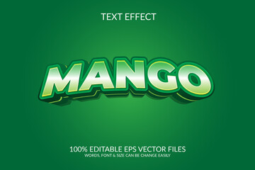 Wall Mural - Mango 3d fully editable illustration, vector eps text effect design
