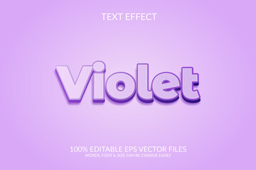 Wall Mural - Violet 3d fully editable illustration, vector eps text effect design