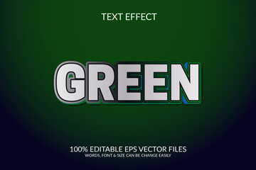 Wall Mural - Green 3d fully editable illustration, vector eps text effect design