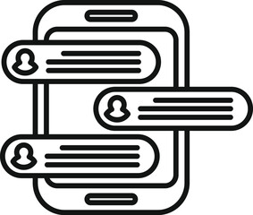 Poster - Tablet messaging icon outline vector. Social media. Online internet