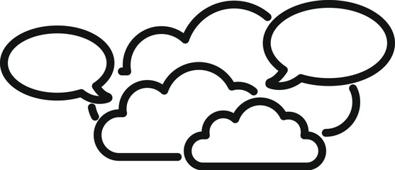 Poster - Cloud messaging icon outline vector. Social media. Internet network