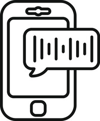 Sticker - Phone message icon outline vector. Media like. Contact stroke